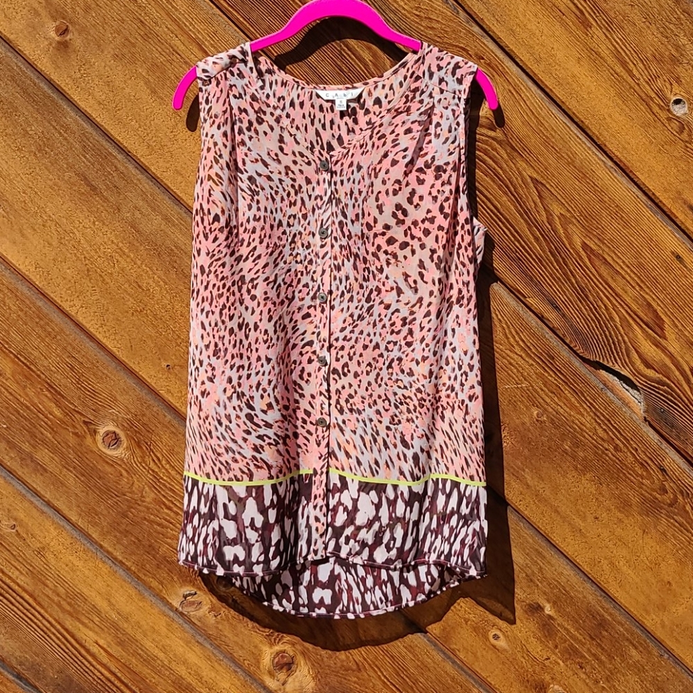 CAbi 271 Pink Beguile Button up Tunic 108